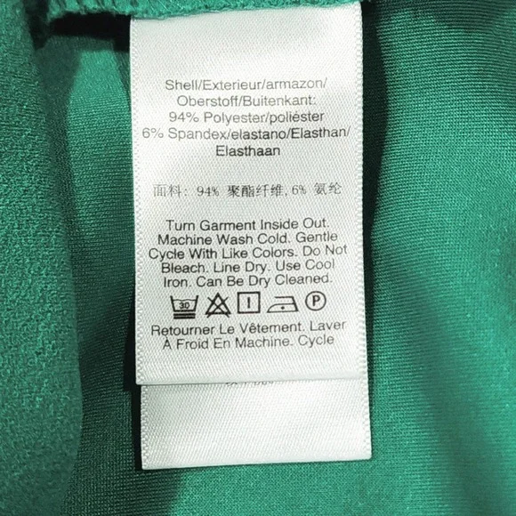 DKNY Sheath Dress 12 Women Green Ruched Sleeve Empire Waist Business Office - Picture 4 of 12